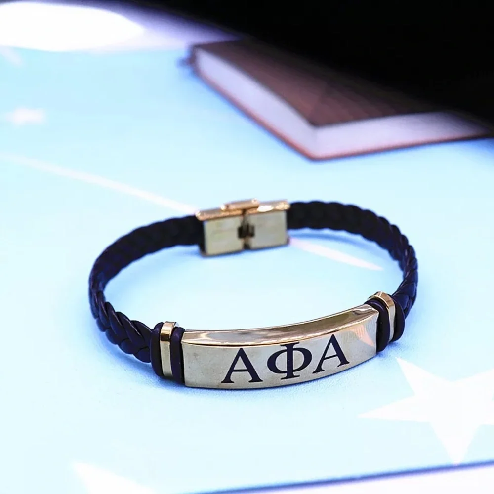 Alpha Phi Alpha Leather Bracelet - Picture 1 of 13